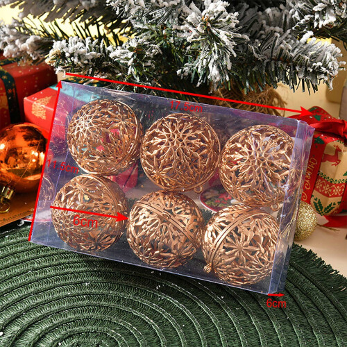 6-Piece Christmas Ball Ornaments Set – Red 2