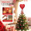 Red Glitter Heart Tree Topper 5 Inch for Mini Trees 4