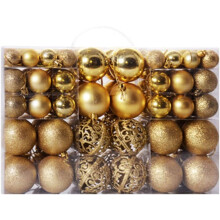 100pcs Shatterproof Christmas Baubles (6cm) with Hooks & String – Matte, Shiny & Glitter Finish Home Decor