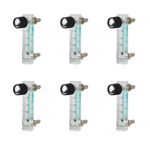 6X 0.1-1.5LPM 1.5L Oxygen Flow Meter Flowmeter with Control Valve for Oxygen Air Gas