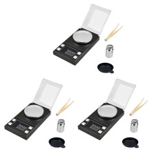 3X Digitale Milligramm Waage 100G / 0,001G, Hoch PräZise Karat Schmuck Waage für Taschen Waage mit Kalibrier Gewicht