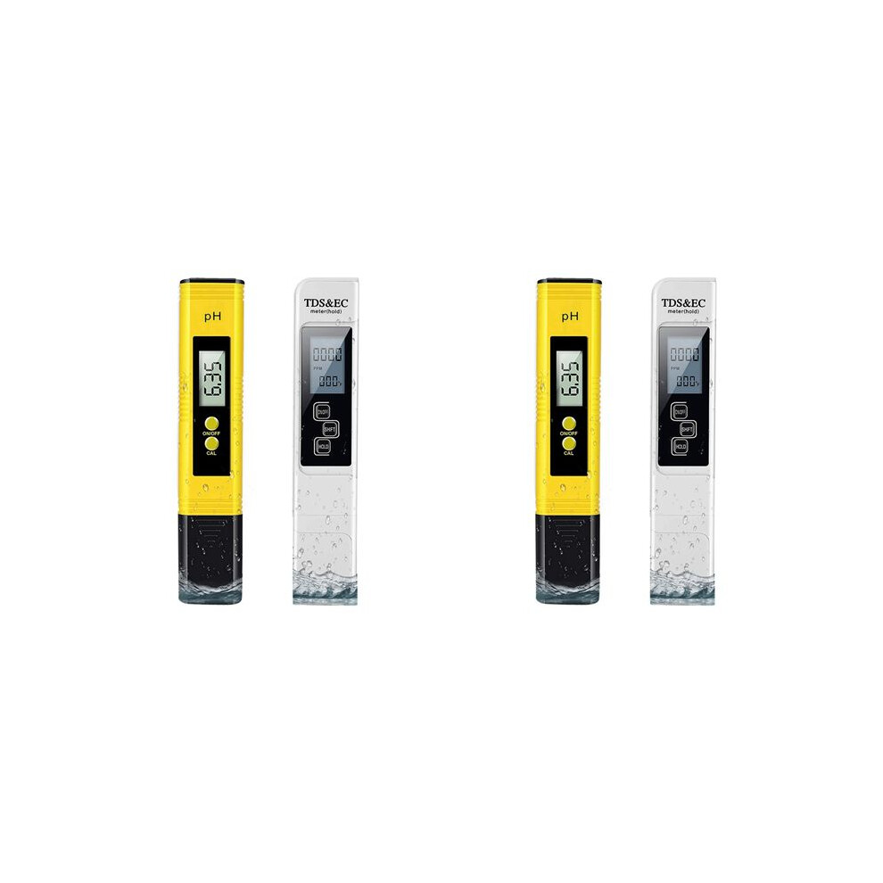 2X Ph Meter And Tds Meter,Digital Water Quality Tester, 0-9990 Ppm,Ec And Temperature Measurement 0.01 Ph High Precision 4711820485354