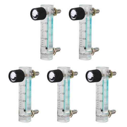 5X 0.1-1.5LPM 1.5L Oxygen Flow Meter Flowmeter with Control Valve for Oxygen Air Gas