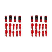 28Pcs Air Hose Fittings,Air Coupler Industrial Type Air Plug Kit, 1/4 Inch Threads Size, Air Compressor Accessories