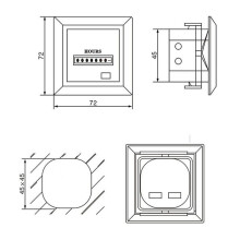 5X HM-1 Timer Square Counter Digital 0-99999,99 MäTare 0,3W AC220-240V / 50Hz AC TimräKnare TimmäTare Vit
