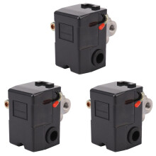 3X Pressure Control Air Compressor 140-175 PSI 4 Port Heavy Duty 26 AMP Black
