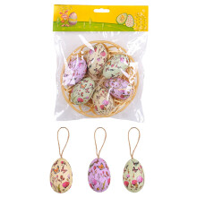 Décorations d'arbre de Pâques en forme d'œuf, lot de 6 mini œufs de Pâques vintage pour décorer les murs et les fenêtres de votre maison.