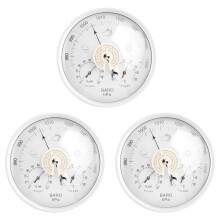 3X Digital Indoor Hygrometer 3 in 1 Wall Hanging Weather Thermometer Barometer Hygrometer 132MM (White, One Size)