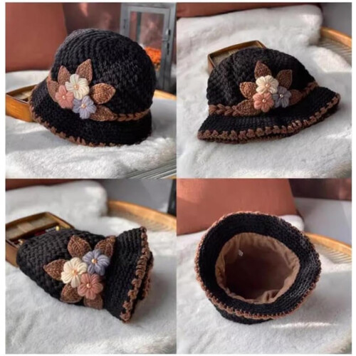 Women's Floral Crochet Bucket Hat, 2-Pack 2