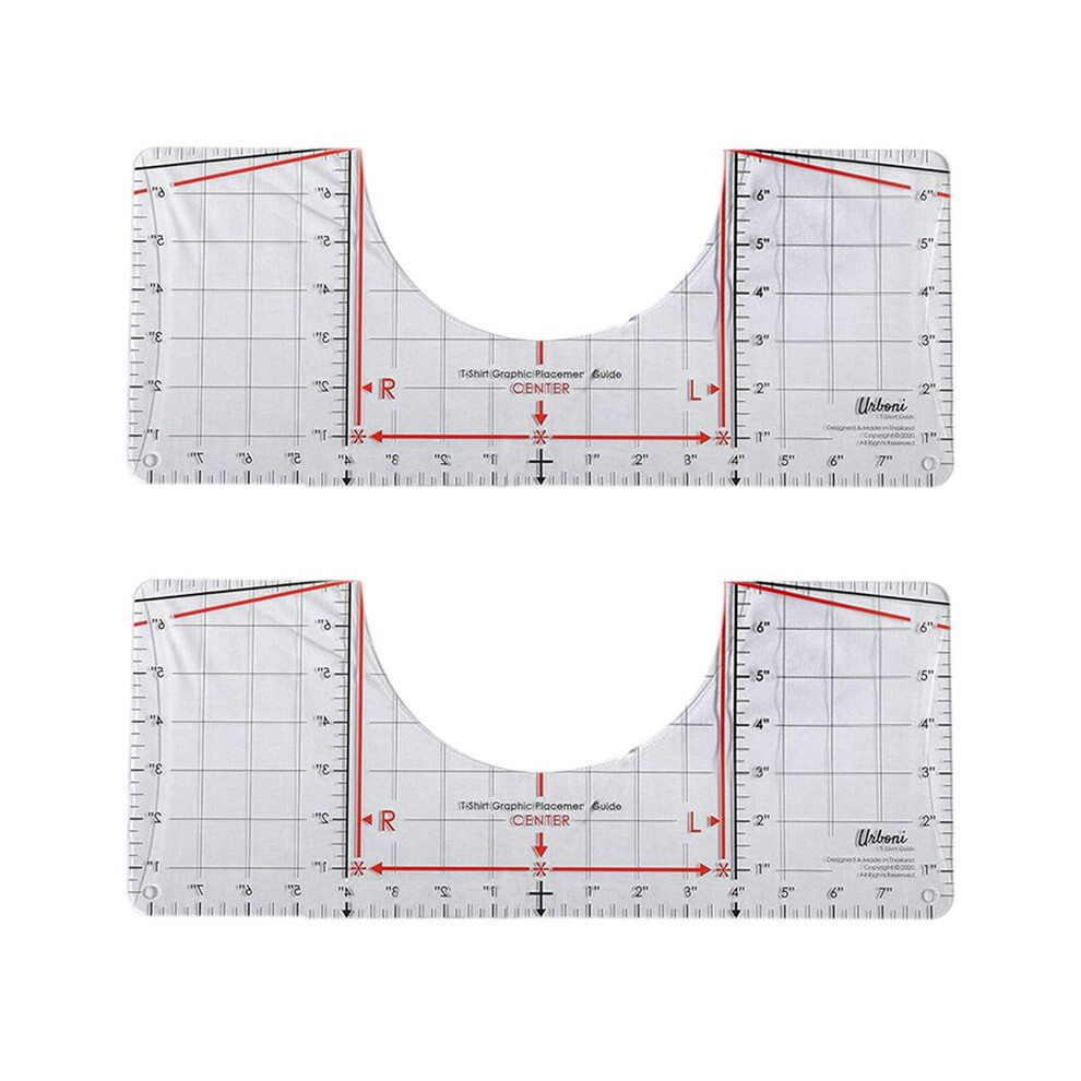 2X T-Shirt Ruler Guide for Vinyl Alignment and Centering Designs, T-Shirt Ruler Alignment Tool Neckline Measuring Tape