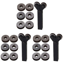 Juego de Herramientas de Moleteado de Rueda Doble de 21 Piezas 0,5Mm 1Mm 2Mm Juego de Ruedas Lineales Juego de Torno de Acero Herramienta de Moleteado
