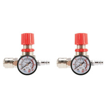 2pcs 1/4Inch Pressure Regulator Air Compressor Pressure Regulator Reduction Valve 3 Holes Control Valve