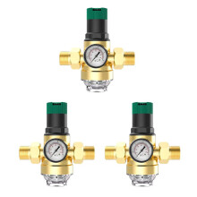 3X Tryckregulator Vatten 3/4 Tum, Vattentrycksregulator med Vattentrycksmätare och Nätfilter