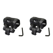 2X Helmet Special Lighting Flashlight Rail Helmet Accessories 25mm 5 Position Torch Clamp Torch Holder,Black