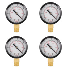 4X Pressure Gauge - 0 - -30inHg 0 - -1 Bar Dial Air Pressure Gauge Barometer Meters Vacuum Gauge Dual Scale Dial