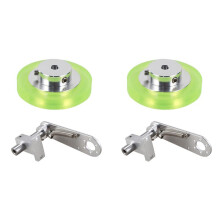 2Conjunto Rueda de MedicióN de Rueda de Codificador Industrial de Poliuretano de Aluminio de 200 mm con Soporte de Montaje de Codificador de Aluminio