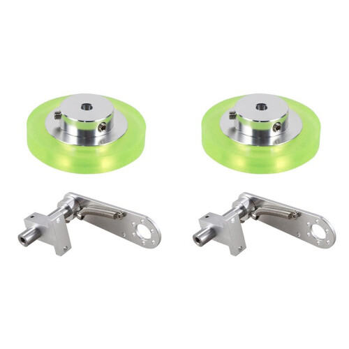 2 Set 200mm Aluminum Polyurethane Industrial Encoder Wheel Measuring Wheel with Type 20mm Encoder Mounting Bracket