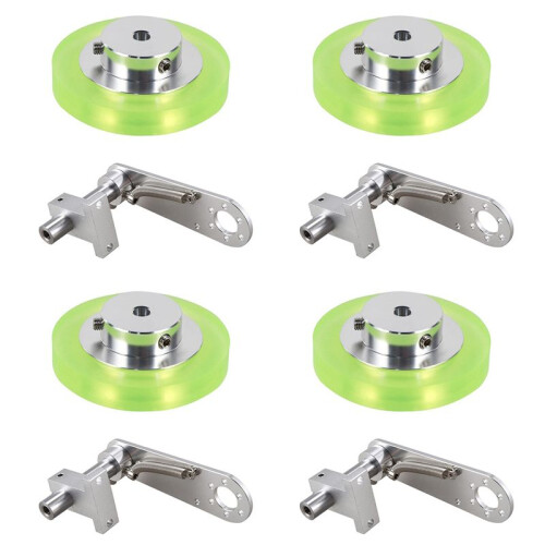 4pcs 200mm Aluminum Polyurethane Industrial Encoder Wheel Measuring Wheel with Type 20mm Aluminum Encoder Bracket