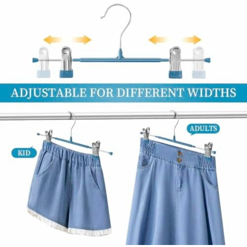 Verstellbare Hosenbügel mit Clips, blau, 10er-Pack 1