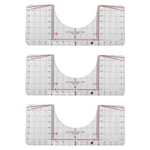 3X Guia de Régua de Camisetas para Alinhamento e Centralização de Vinil, Ferramenta de Alinhamento de Régua de Camisetas Fita Métrica de Decote