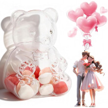 Clear plastic gummy bear containers white 12 pcs