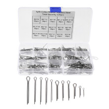Mizh 420pcs 304 Stainless Steel Cotter Pin Clip Key Fastener Fitting Assortment Kit