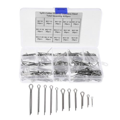 Mizh420pcs304Κιτ συναρμολόγησης κλειδιού με κλιπ καρφίτσας από ανοξείδωτο ατσάλι
