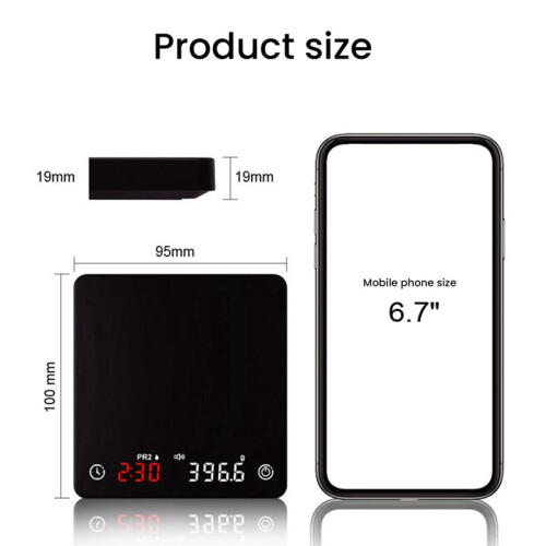 3X   Kitchen Scale Weighing Precision Digital Coffee Scale Espresso with Timer