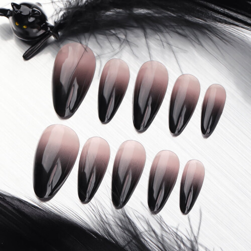 Faux ongles Halloween, couleur amande moyenne, 24 pièces 2