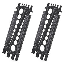 2X Schraubenlehre (Metrisch und SAE), Schraubenmaß zum Schnellen Bemessen Von Muttern und Schrauben, Schraubenmessgerät Aus Kunststoff, Gewindelehre