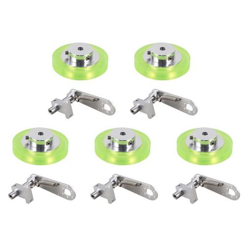 5Satz 200-mm-Aluminium-Polyurethan-Industrie-Encoderrad-Messrad mit 20-mm-Aluminium-Encoder-Montagehalterung