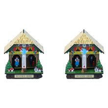 2X Sunny Rainy Box Präzises Innenthermometer, Heimbarometer, Haushygrometer, Kunststoff-Hängewetteruhr für Frauen