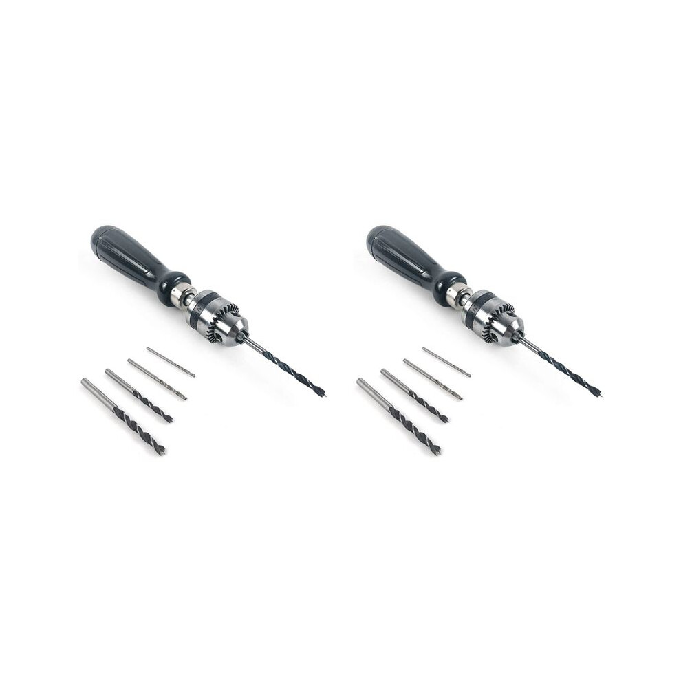 2X Pin Vise Hand Drill Bits, Twist Drill Bits Set, For Woodworking Precision Diy Model Jewelry Walnut Amber 4712639156664