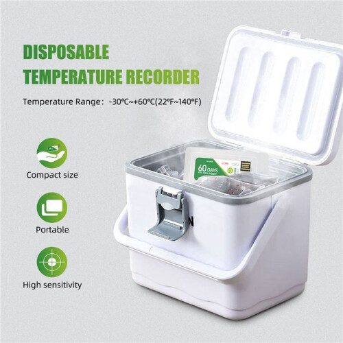 3X 60 Days USB Temperature Data Logger -30 -+60  Report with App IP67 Disposable High-Precision Recorder with Warning 2