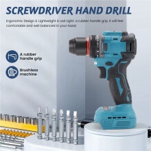 2X Electric Drill 3/8Inch 90Nm Cordless Electric Drill Brushless Hand Screwdriver for  18v 21V Battery Power Tools
