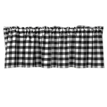 Plaid Valances for Kitchen Farmhouse Check Plaid Valances for Window Treatment Decor (Black and White)