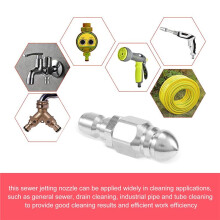 1/4 Inch 5000 PSI Sewer Jetter Nozzle Pressure Drain Jetter Hose Nozzle for 1/4 Pressure Washer Quick Connector
