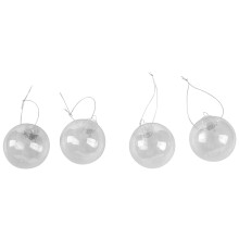 Clear DIY Baubles Shatterproof Seamless Plastic XMAS Home Tree Decor Gift - 60Mm QTY:4