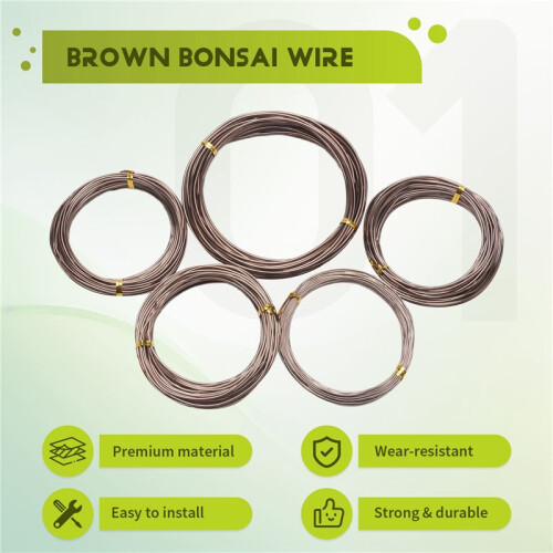 5 Roll Tree Training Bonsai Wire Cutter Anodized Aluminum Wire for Holding Bonsai Branches Small Trunks (Brown) 1