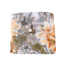 Glazen Deur Decoratief Gordijn Slaapkamer Pioen Voile Gordijn Tule met Kant Ham Hangers Franse Raam Gordijn Doorschijnend, Geel