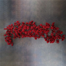 5.9 Ft Weihnachten Rot Berry Garland KüNstliche Burgunder Rot Pip Weihnachtsgirlande für Kamin Dekorationen Holiday Decor