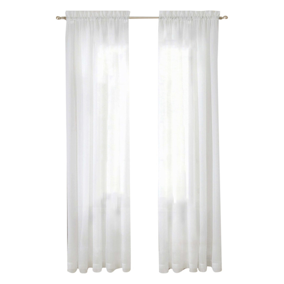 Window White Sheer Curtains 108 Inches Long 2 Panels Sheer White Curtains Clear Curtains Basic Rod Pocket Panel