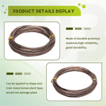 5 Roll Tree Training Bonsai Wire Cutter Anodized Aluminum Wire for Holding Bonsai Branches Small Trunks (Brown)