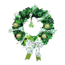 Wreath Green Shamrock Front Door Wreath Four-Leaf Wreath for St. Patty 's Day Decoration Outdoor