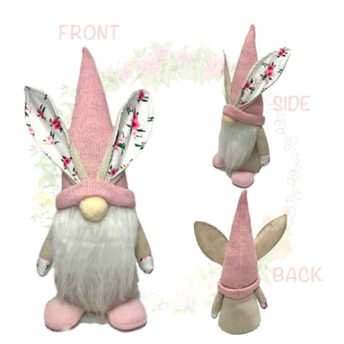 Easter Decorations, 2 Pcs Easter Gnomes Decor, Spring Gnomes Plush Swedish Tomte Elf Stuffed Doll,Easter Bunny Ornaments 1