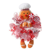 Gingerbread Wreath Cute Gingerbread Boy Front Door Wreath Stuffed Garland Ornament Decorations for Wall Window B