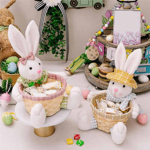 Easter Candy Dish, Bunny Easter Basket, Easter Candy Storage Basket, Gift Box for Table Decor Easter Gift,C 1