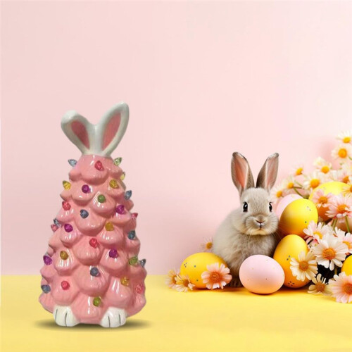 Easter Bunny Tree Decorations,Light  Easter Bunny Tree with Colorful Lamp Beads, Operated Artificial A 2