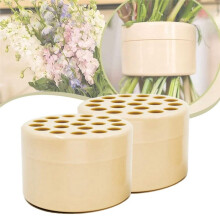 Spiraler Ikebana-Stielhalter, Wiederverwendbares Blumengitter für Vase, BlüTenformer für Blumen (L/Beige-Gelb)