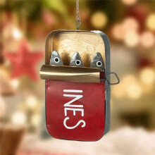Tin of Sardines Hanging Ornament,A Little Piece, Funny Fishing Ornaments,Sardine Can Canned Fish Seafood D